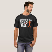 De kippen deden de lange bal-honkbalspeler t-shirt (Voorkant volledig)
