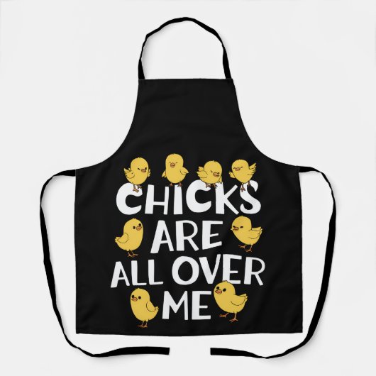 De kippen liggen over mij heen... grappige paasmak schort (Voorkant)