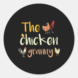 De kippen oma grappige haan kuiken hen kip ronde sticker