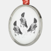 De Kippen van de binnenplaats Metalen Ornament (Links)