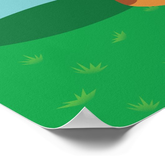 De kippenfamilie overdag poster (Hoek)