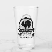 De Kippenfluisteraar Grappig Glas (Achterkant)