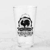 De Kippenfluisteraar Grappig Glas (Voorkant)