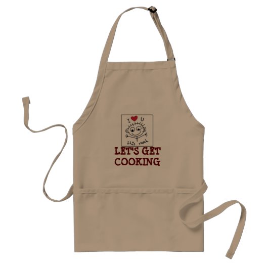 "DE KISS EN LATEN WE KOKEN" APRON STANDAARD SCHORT (Voorkant)