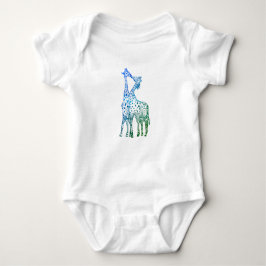 De Kiss Giraffe DrawinBaby Jersey Bodysuit, wit Romper