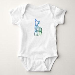 De Kiss Giraffe DrawinBaby Jersey Bodysuit, wit Romper