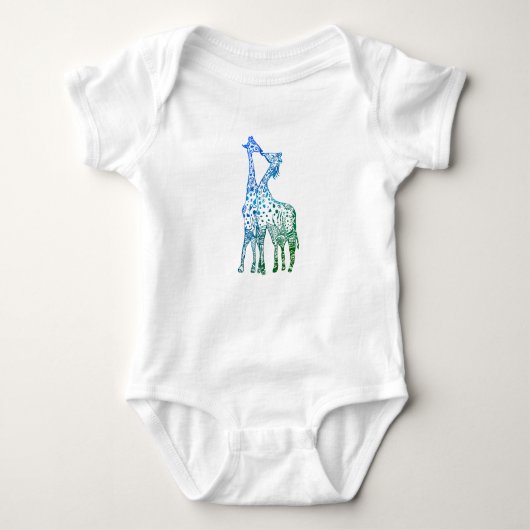 De Kiss Giraffe DrawinBaby Jersey Bodysuit, wit Romper (Voorkant)