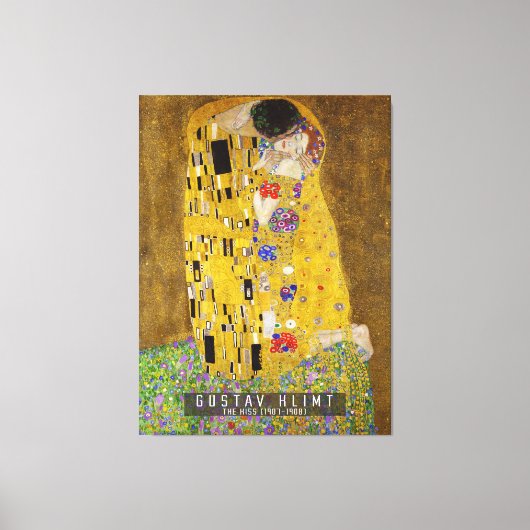 De Kiss - Gustav Klimt Canvas Afdruk (Voorkant)