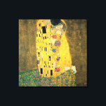 De Kiss - Gustav Klimt Canvas Afdruk<br><div class="desc">Bekend romantisch schilderij van Gustav Klimt. De Kiss is een prachtig meesterwerk voor echte liefhebbers van geweldige kunst.</div>