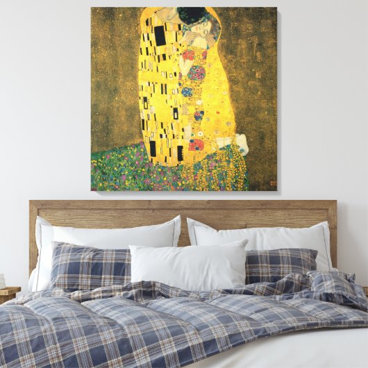 De Kiss - Gustav Klimt Canvas Afdruk (Insitu (Slaapkamer))