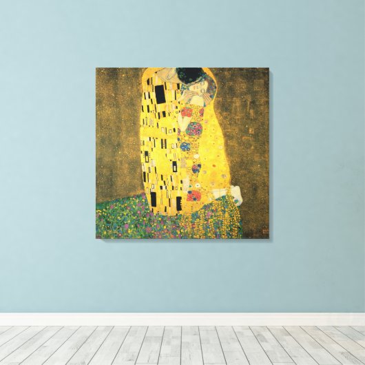 De Kiss - Gustav Klimt Canvas Afdruk (Insitu (Houten vloer))