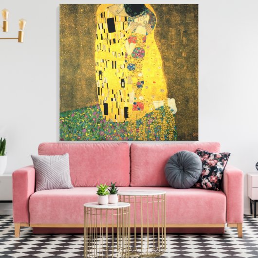 De Kiss - Gustav Klimt Canvas Afdruk (Insitu (Woonkamer))