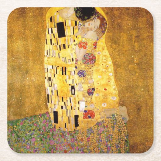 De Kiss Gustav Klimt Kartonnen Onderzetters (Voorkant)