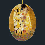 De Kiss Gustav Klimt Keramisch Ornament<br><div class="desc">Imperial Austrian Painter Gustav Klimt's meesterwerk : het schilderij van Kiss</div>