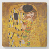 de Kiss - Gustav Klimt Stenen Onderzetter (Voorkant)