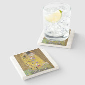 De Kiss - Gustav Klimt Stenen Onderzetter (Zijkant)