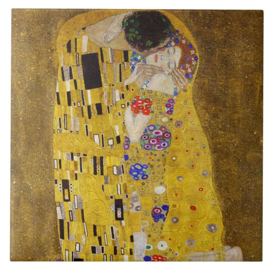 De Kiss - Gustav Klimt Tegeltje (Voorkant)