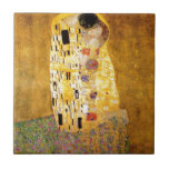 De Kiss Gustav Klimt Tegeltje<br><div class="desc">Imperial Austrian Painter Gustav Klimt's meesterwerk : het schilderij van Kiss</div>