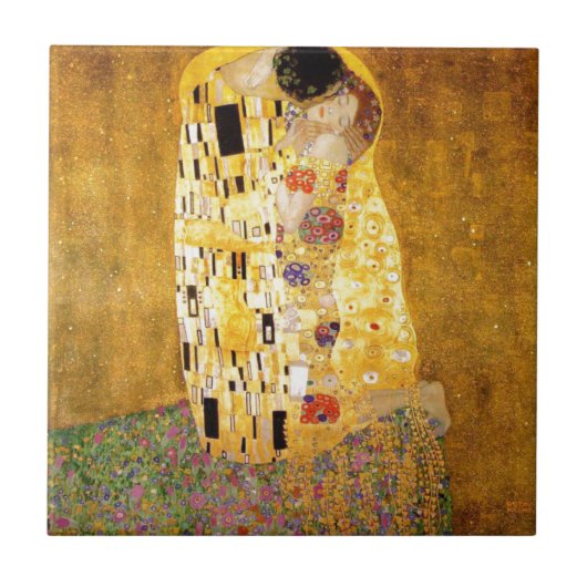 De Kiss Gustav Klimt Tegeltje (Voorkant)