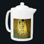 De Kiss ~ Gustav Klimt Theepot<br><div class="desc">Dit is The Kiss geschilderd door Gustav Klimt in 1907. Het is het beroemdste Art Nouveau-schilderij uit de geschiedenis</div>