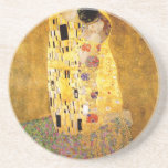 De Kiss Gustav Klimt Zandsteen Onderzetter<br><div class="desc">Imperial Austrian Painter Gustav Klimt's meesterwerk : het schilderij van Kiss</div>