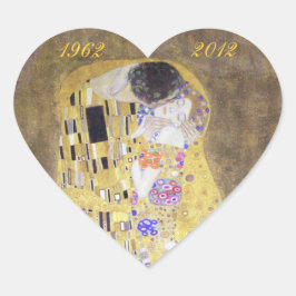 De Kiss Klimt Golden Wedding Jubileum Hart S Sticker