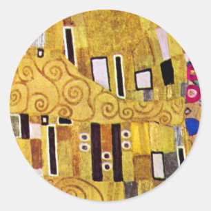 De Kiss Pattern van Gustav Klimt, Art Nouveau Ronde Sticker