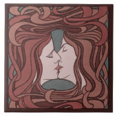 De Kiss Peter Behrens Art Deco Cerami Tegeltje (Voorkant)