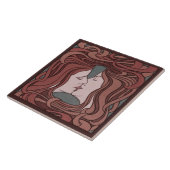 De Kiss Peter Behrens Art Deco Cerami Tegeltje (Zijkant)