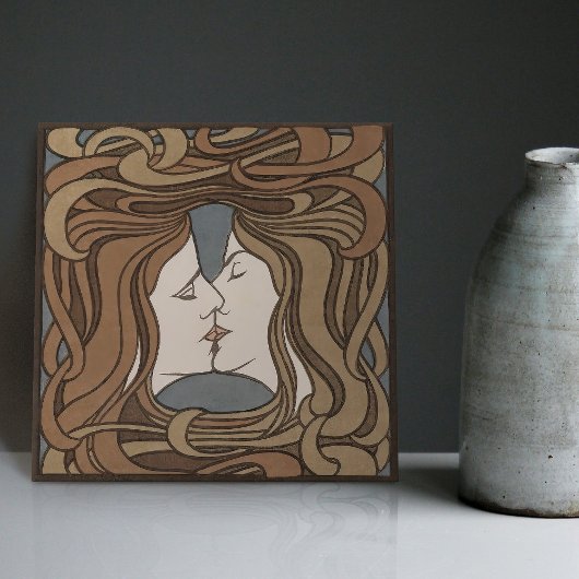 De Kiss Peter Behrens Art Deco Cerami Tegeltje