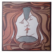 De Kiss Peter Behrens Art Deco Tegeltje (Voorkant)