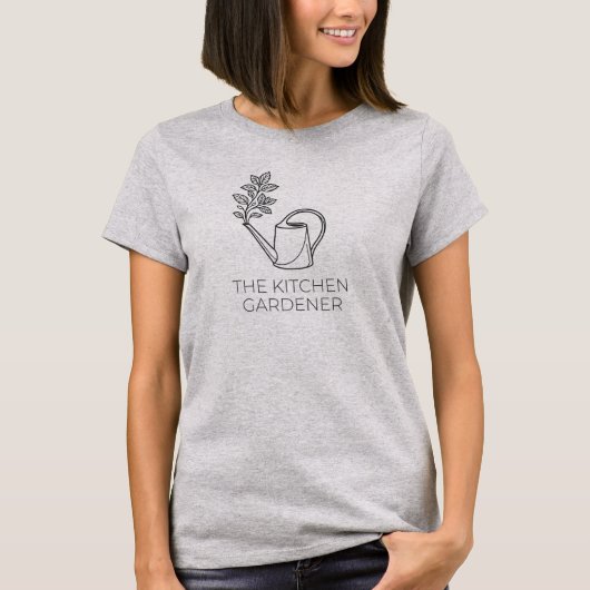 De Kitchen Gardener Minimalist Watering Can Lijn T-shirt (Voorkant)