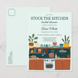 DE KITCHEN VOLSTOCKEN Bruiloft Cute AANPASBAAR Uitnodiging Briefkaart