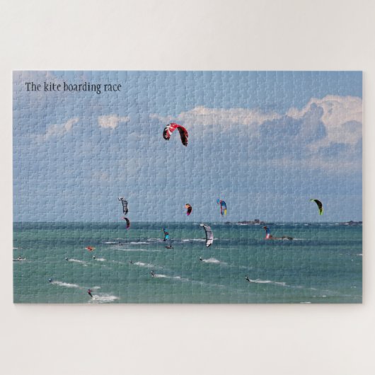 De kite boarding race, gepersonaliseerd, je woorde legpuzzel (Horizontaal)