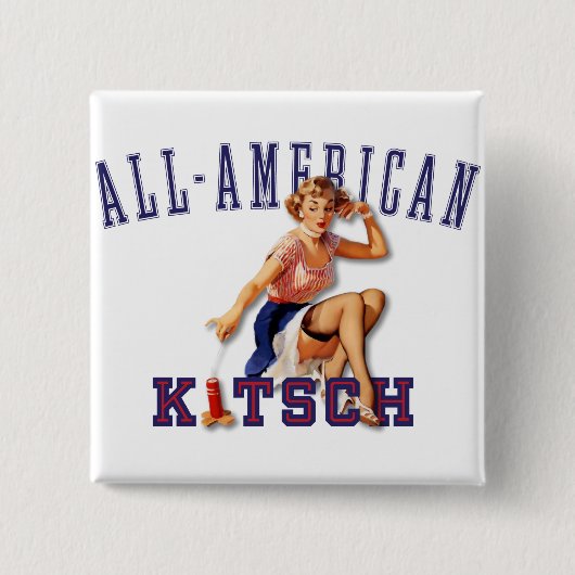 De Kitsch Bitsch : All-American Kitsch Vierkante Button 5,1 Cm (Voorkant)