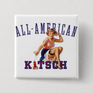 De Kitsch Bitsch : All-American Kitsch Vierkante Button 5,1 Cm