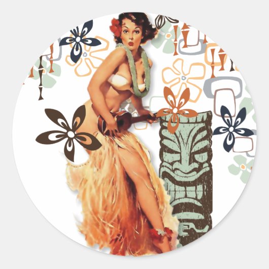 De Kitsch Bitsch: Aloha Oeps! Ronde Sticker (Voorkant)