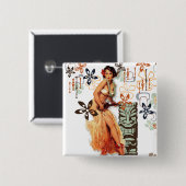 De Kitsch Bitsch : Aloha Oops. Vierkante Button 5,1 Cm (Voorkant /achterkant)