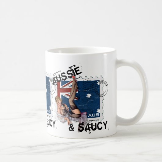 De Kitsch Bitsch : Aussie & Saucy Pin-Up Koffiemok (Rechts)
