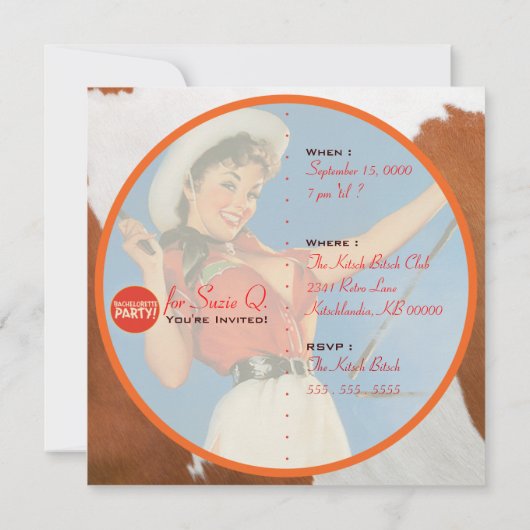 De Kitsch Bitsch : Cowgirl nog niet! Kaart (Achterkant)