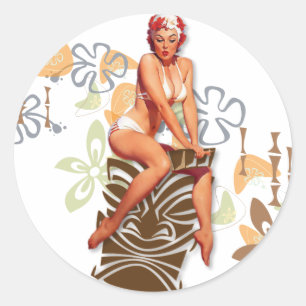 De Kitsch Bitsch: De Tiki Goddess Ronde Sticker