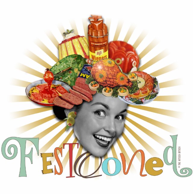 De Kitsch Bitsch © : Festooned. Staand Fotobeeldje (Voorkant)