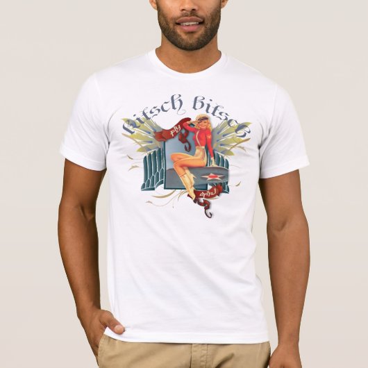 De Kitsch Bitsch : Fly Girl Tattoo Pin-Up T-shirt (Voorkant)