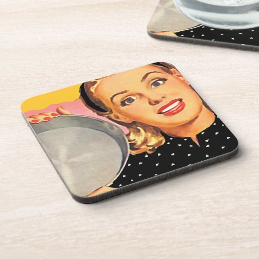 De Kitsch Bitsch :  Huisvrouw Grafisch Bier Onderzetter (Linkerzijde)