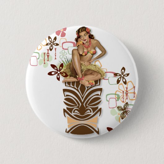 De Kitsch BItsch : Hula Hips. Ronde Button 5,7 Cm (Voorkant)