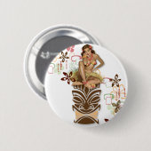 De Kitsch BItsch : Hula Hips. Ronde Button 5,7 Cm (Voorkant /achterkant)