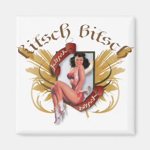 De Kitsch Bitsch : Kowgirl Kitsch Tattoo Pin-Up Magneet