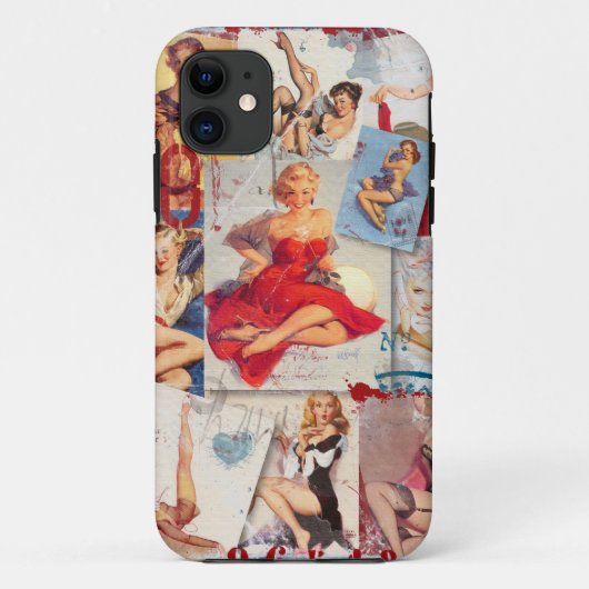 De Kitsch Bitsch © : Love Pin-Up Collage Case-Mate iPhone Case (Achterkant)