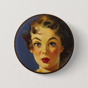 De Kitsch BItsch : Pin-up-portretten Ronde Button 5,7 Cm
