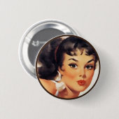 De Kitsch BItsch : Pin-up-portretten Ronde Button 5,7 Cm (Voorkant /achterkant)